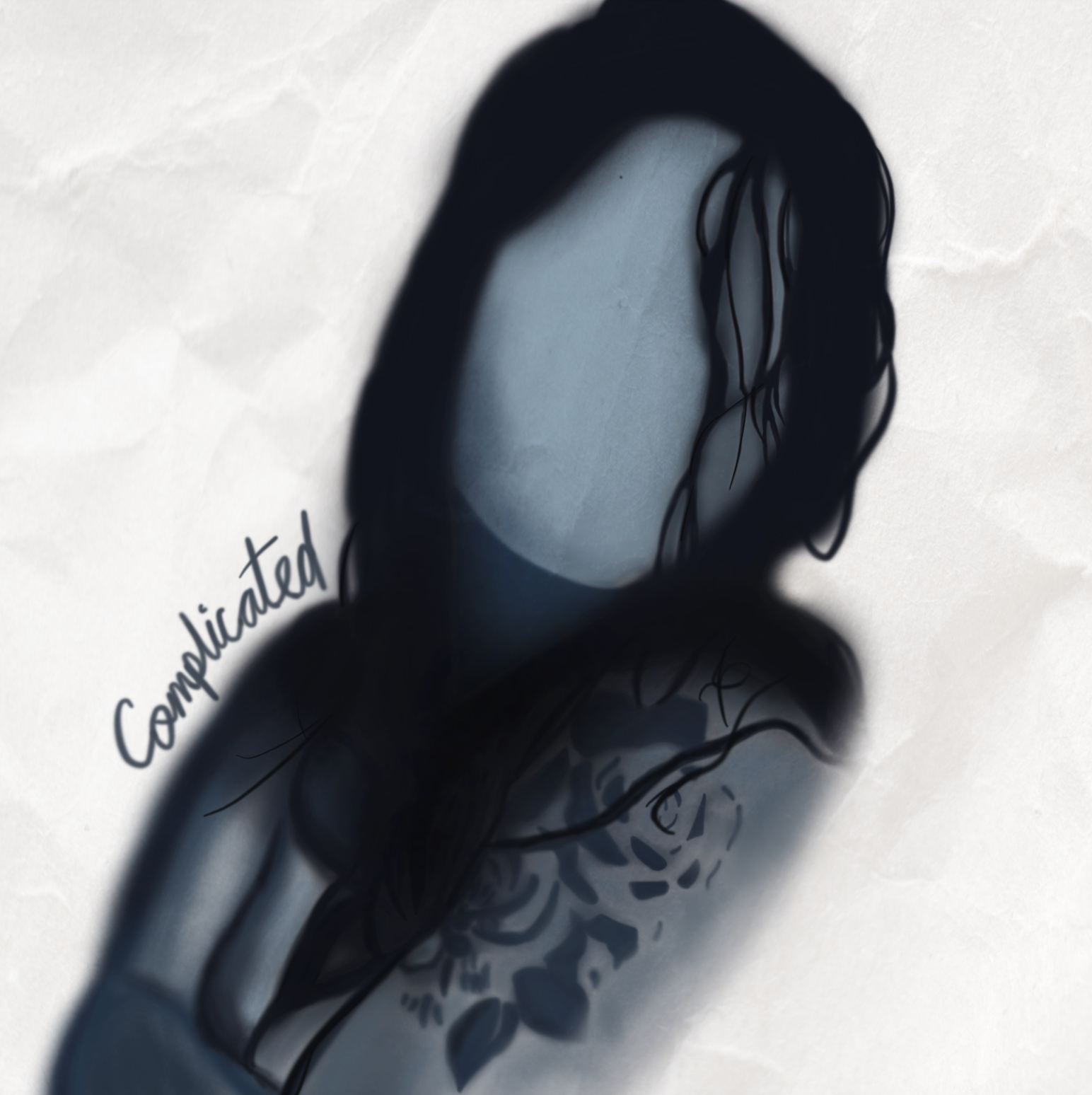 Complicated by ANLIL album cover – darkwave alt-pop single with edgy electronic visuals, dark tones, and moody aesthetic